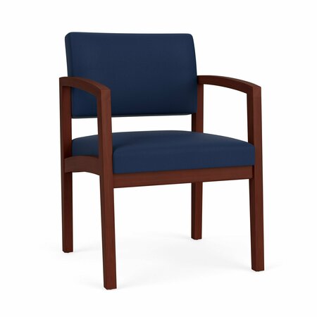 LESRO Lenox Wood Guest Chair Wood Frame, Mahogany, MD Ink Upholstery LW1101